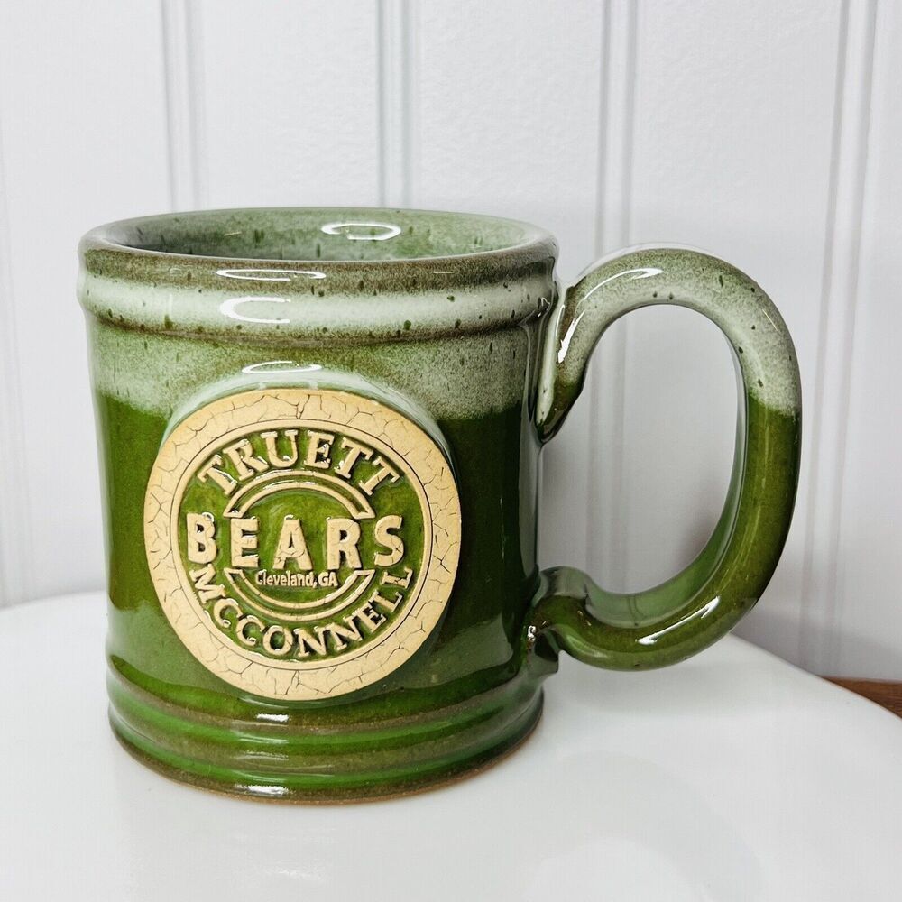 Truett Bears McConnell Cleveland GA Green Mug Sunset Hill Handcrafted in USA